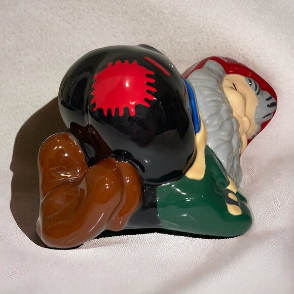 Ceramic Sleeping Gnome Garden Hand Painted Glazed Home Decor - Picture 2 of 6